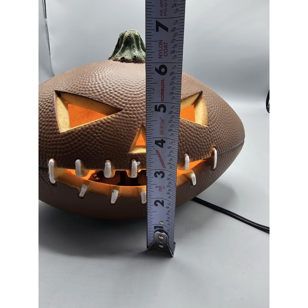 Vintage Football Jack-O-Lantern‎ Pumpkin Halloween Foam Blowmold Lighted Tested! - Picture 10 of 10
